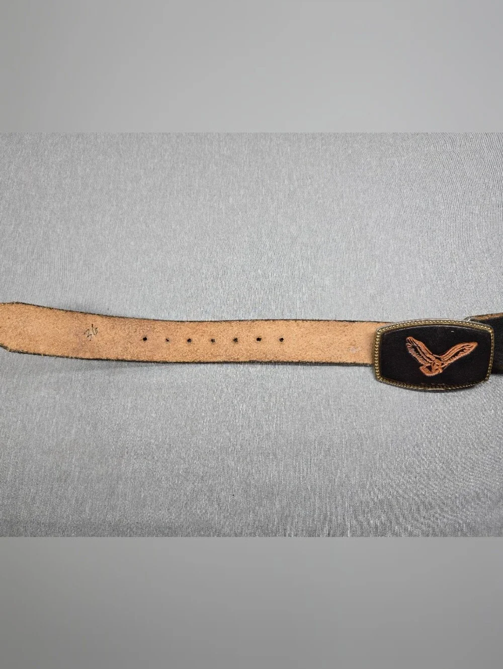 Vintage Alumaline 4108 Eagle Belt Buckle BB-317 Leather Inlay Western Americana